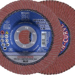 PFERD TOOLS 67689068 A Sgp Curve Alu Tarcza lamelkowa Średnica 125 mm Średnica otworu 22.23 mm Wielkość ziarna 40 10 szt