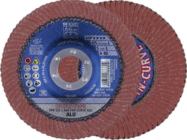 PFERD TOOLS 67689068 A Sgp Curve Alu Tarcza lamelkowa Średnica 125 mm Średnica otworu 22.23 mm Wielkość ziarna 40 10 szt