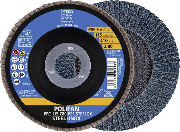 Tarcza listkowa POLIFAN PFC 115 Z 80 PSF STEELOX PFERD TOOLS Z Psf Steelox 67768115 10 szt.