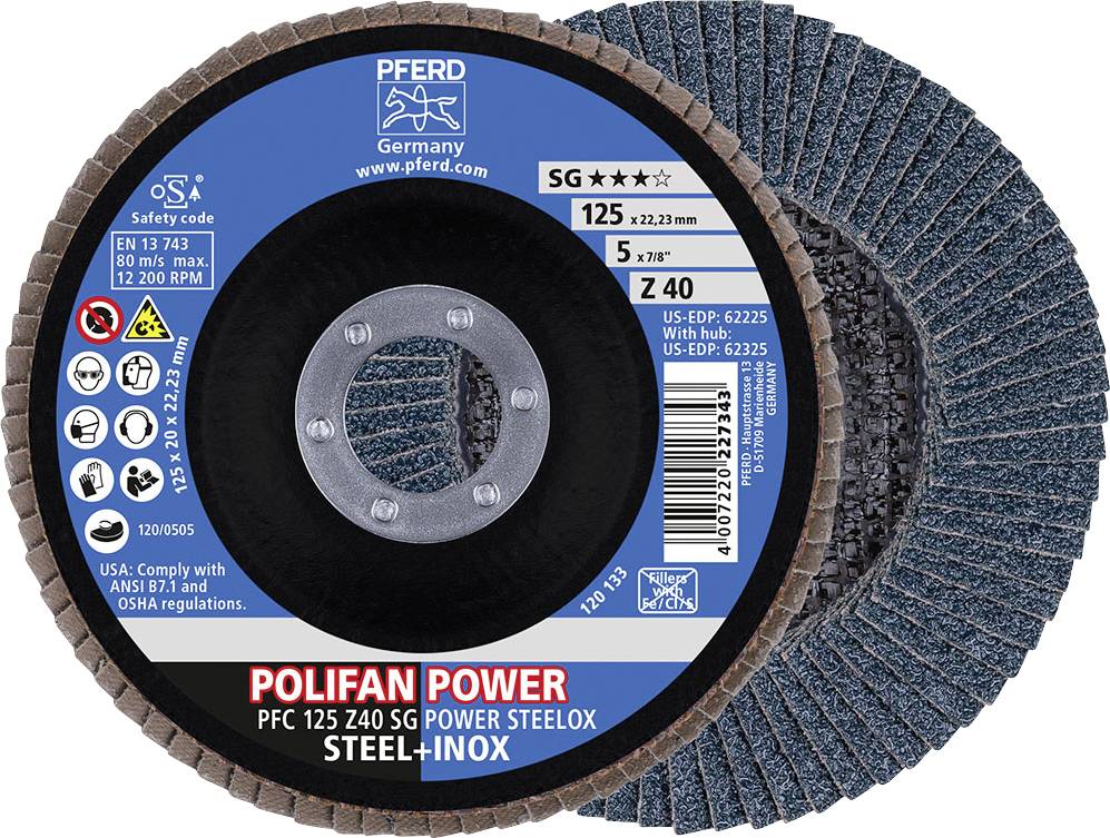 Tarcza listkowa POLIFAN PFC 125 Z 40 SG POWER STEELOX PFERD TOOLS 67784125 Średnica 125 mm 10 szt. - obrazek 1
