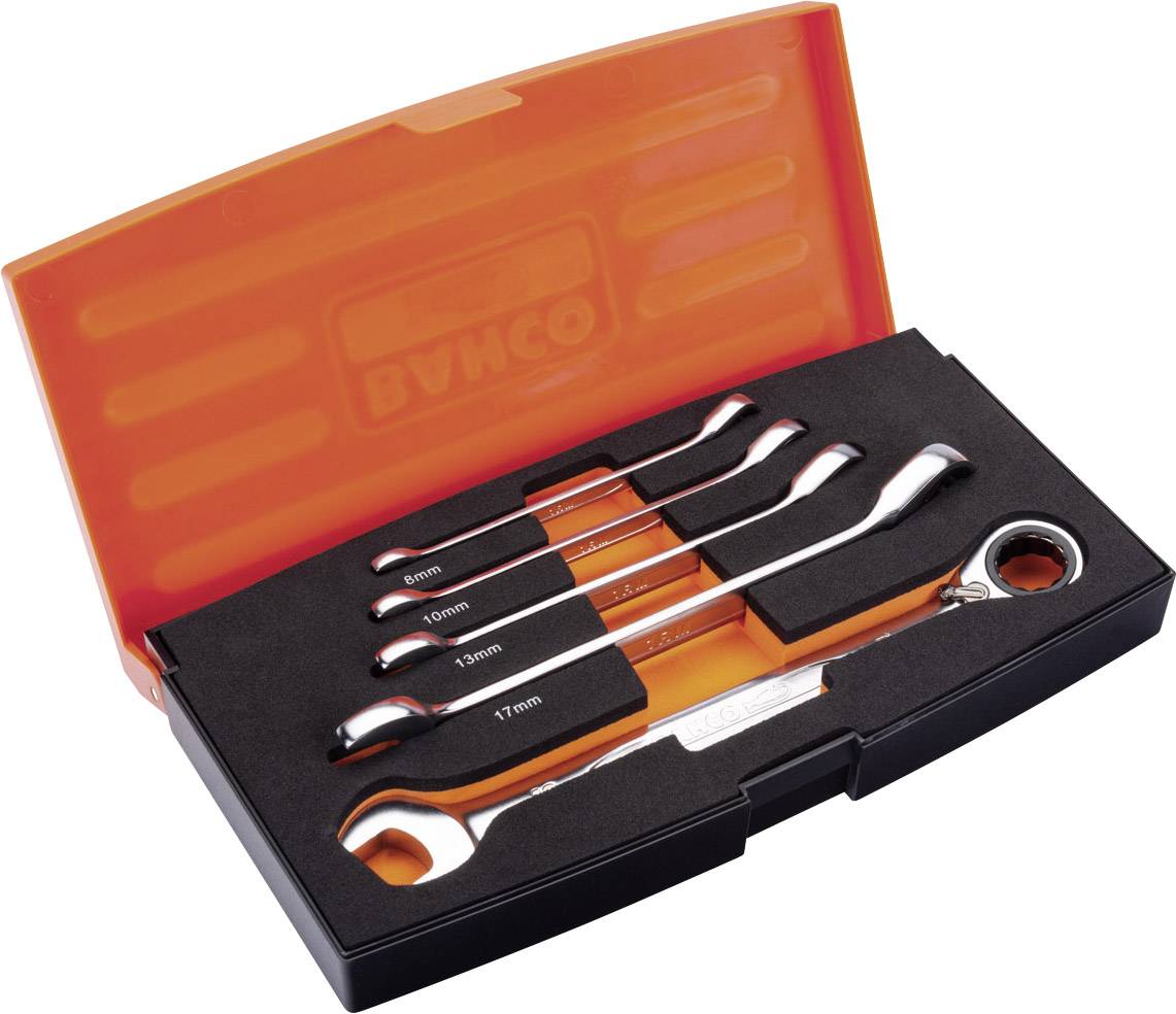 Bahco 1RM/S5 Zestaw kluczy płasko oczkowych z grzechotką 5 szt. Rozmiar klucza (metryczny) (tylko do tytułu) 8 - 19 mm - obrazek 1