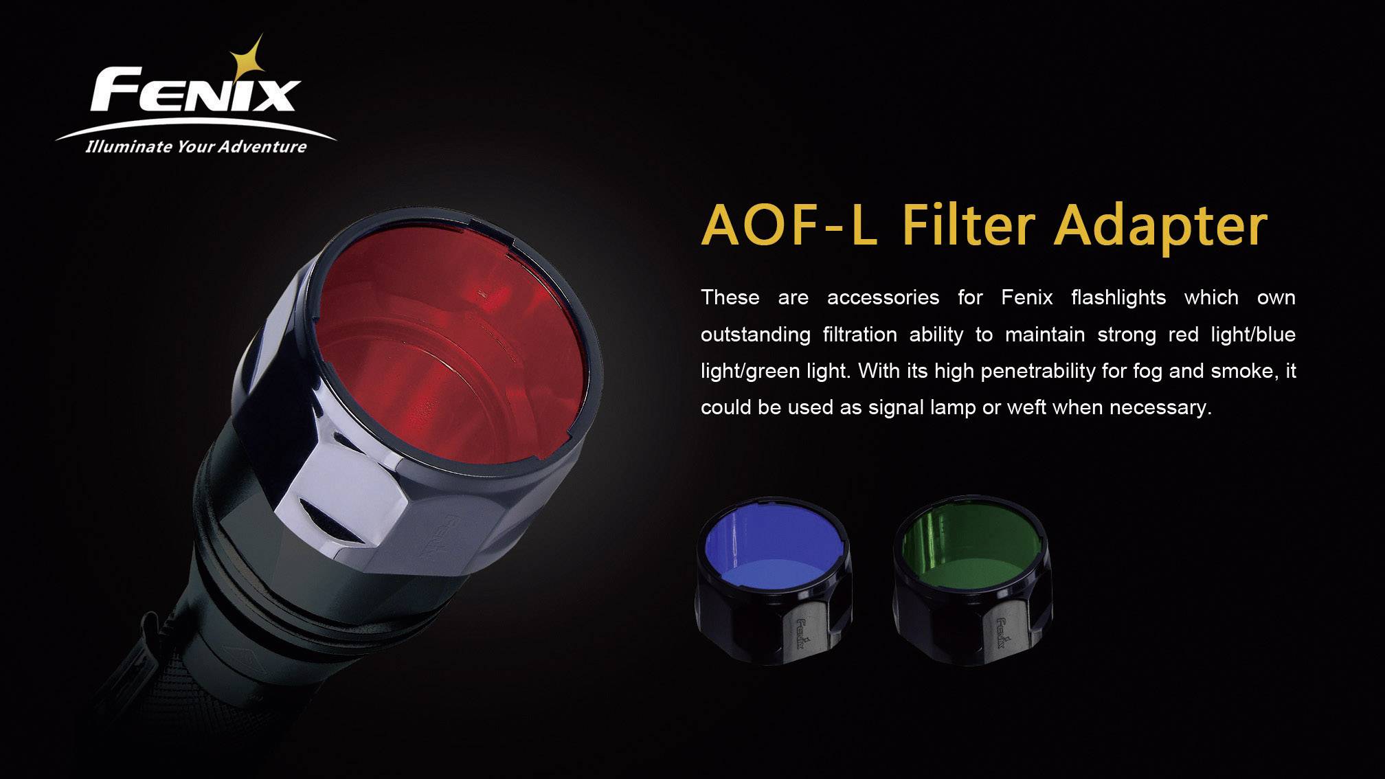 Fenix Light FENAOFLR Filtr barw Fenix E40, Fenix E50, Fenix TK22, Fenix RC15, Fenix LD41 czerwony - obrazek 1