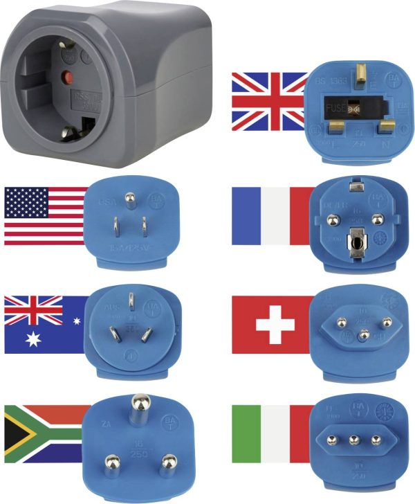 Adapter podróżny Brennenstuhl 1508160 Zestaw 7-elementowy 1508160