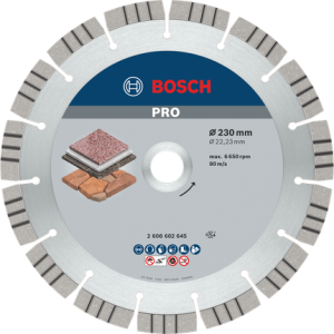 Diamentowa tarcza tnąca do kamienia 230×22,23×2,4 Bosch 2608602645 Diamentowa tarcza tnąca do kamienia 230×22,23×2,4 Bosch 2608602645