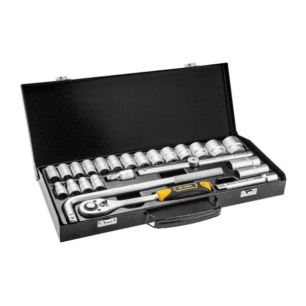 Klucze nasadowe 1/2” Topex zestaw 25szt. 38D850 Klucze nasadowe 1/2” Topex zestaw 25szt. 38D850