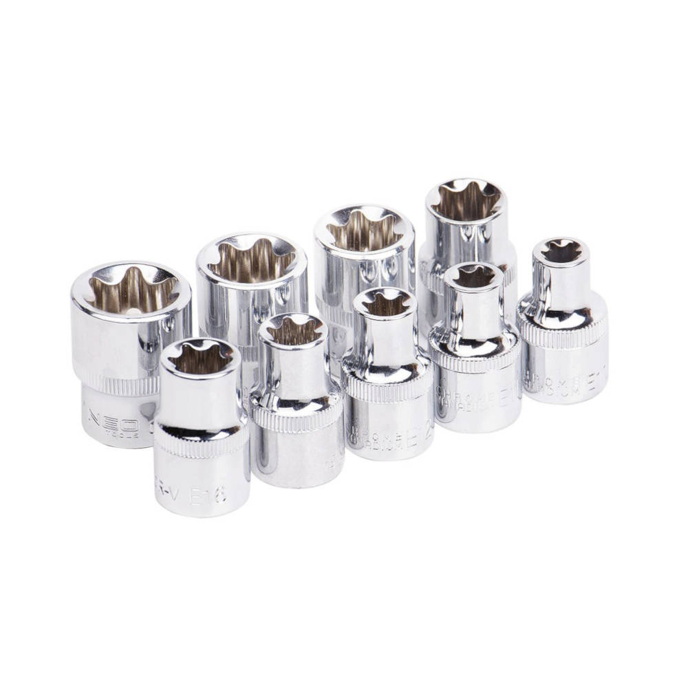 Klucze nasadowe NEO Tools 1/2" Torx zestaw 9szt. 08-649 - obrazek 1
