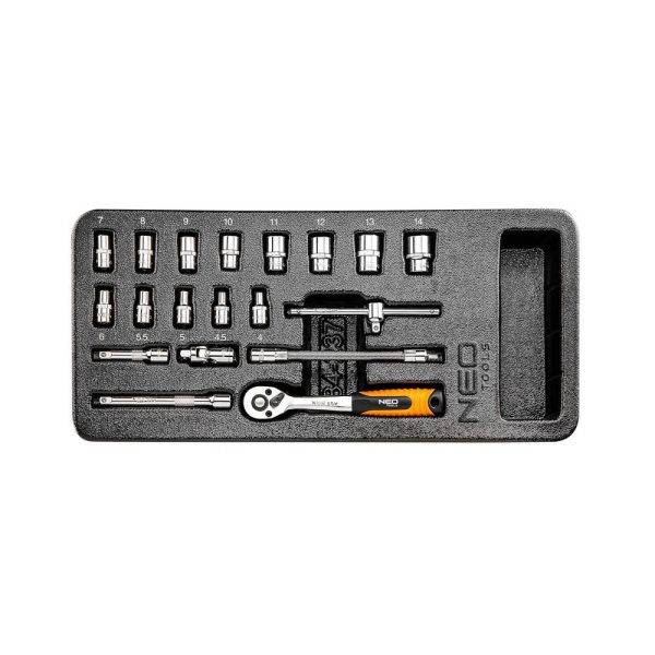 Klucze nasadowe NEO Tools 1/4” zestaw 19szt. 84-237 Klucze nasadowe NEO Tools 1/4” zestaw 19szt. 84-237