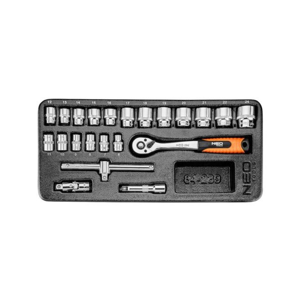 Klucze nasadowe NEO Tools 3/8” zestaw 22szt. 84-239 Klucze nasadowe NEO Tools 3/8” zestaw 22szt. 84-239