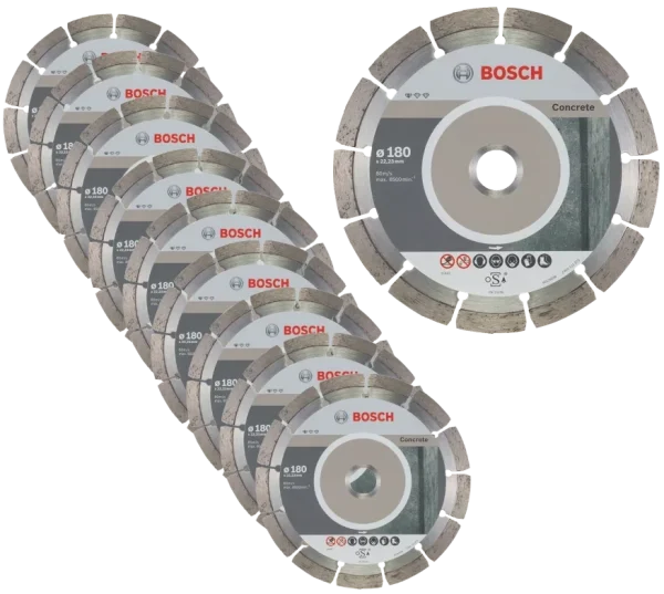 Zestaw 10 szt. tarcz diamentowych do betonu Bosch 2608603242 Zestaw 10 szt. tarcz diamentowych do betonu Bosch 2608603242