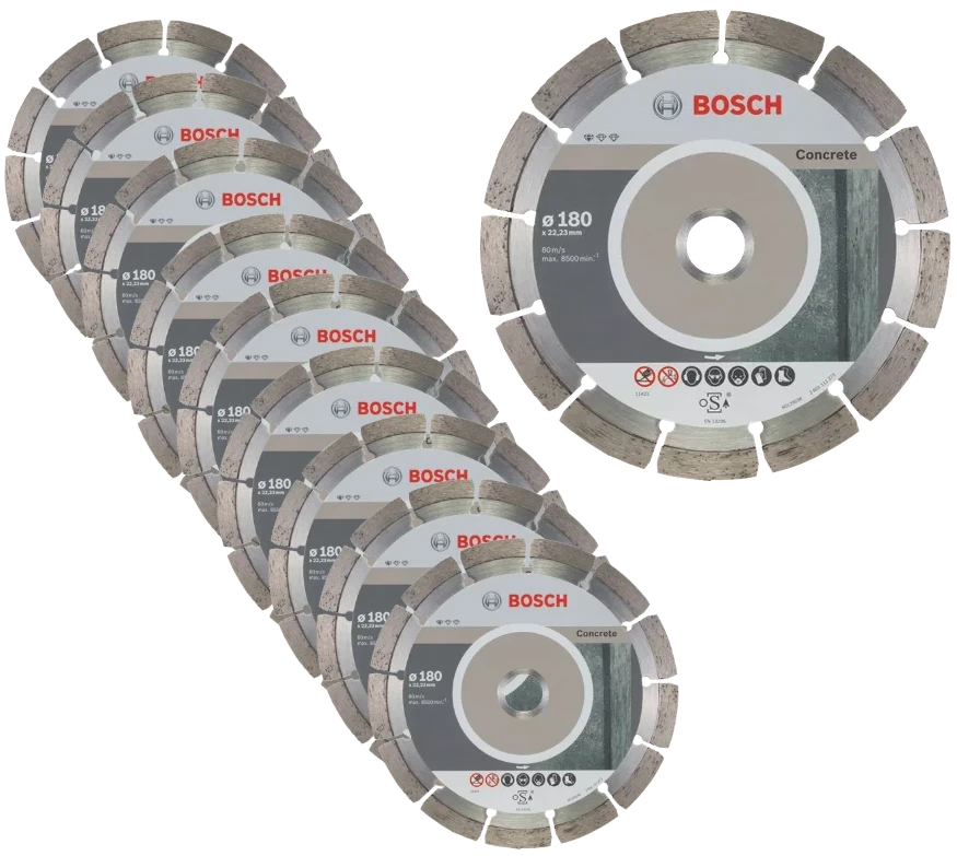 Zestaw 10 szt. tarcz diamentowych do betonu Bosch 2608603242 - obrazek 1