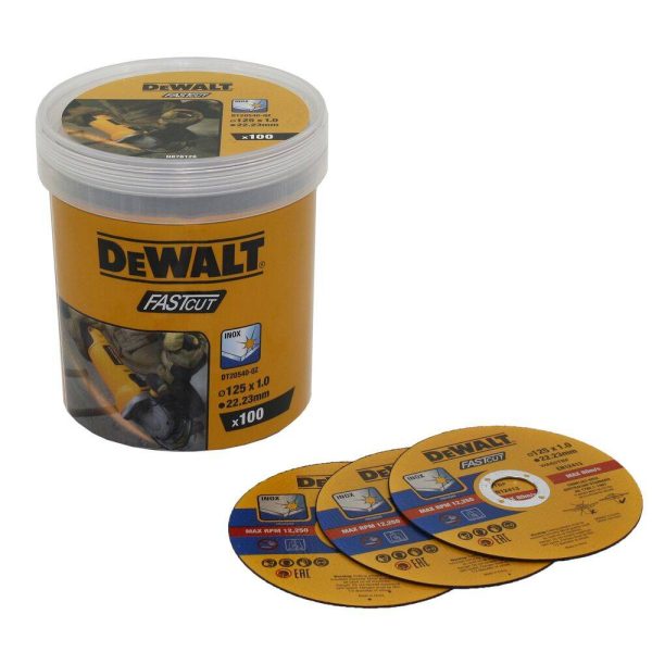 Zestaw 100 szt. tarcz do cięcia metalu Dewalt DT20540 Zestaw 100 szt. tarcz do cięcia metalu Dewalt DT20540