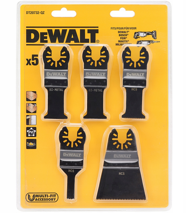 Zestaw 5 brzeszczotków do narzędzi wielofunkcyjnych Dewalt DT20732 - obrazek 1