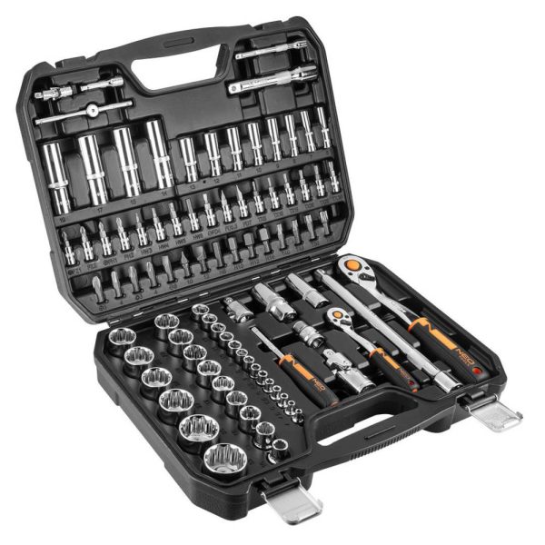 Zestaw kluczy nasadowych NEO Tools 10-060 1/4″, 1/2″ 86 szt. Zestaw kluczy nasadowych NEO Tools 10-060 1/4″, 1/2″ 86 szt.