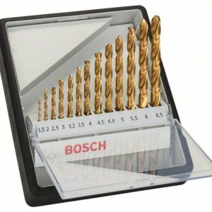 13-elem. zestaw wierteł do metalu Robust Line HSS-TiN, 135°, 1,5–6,5 mm Bosch 2607010539 13-elem. zestaw wierteł do metalu Robust Line HSS-TiN, 135°, 1,5–6,5 mm Bosch 2607010539