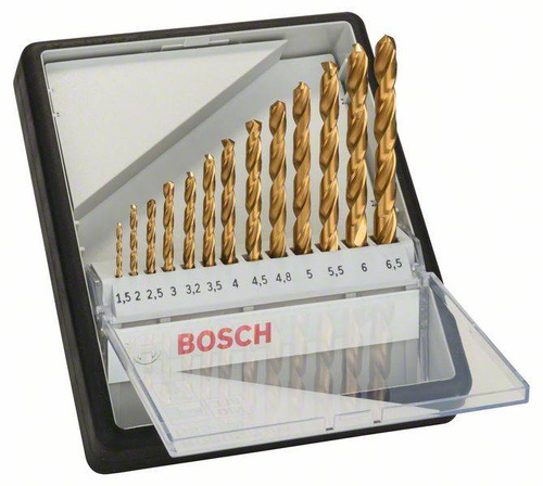 13-elem. zestaw wierteł do metalu Robust Line HSS-TiN, 135°, 1,5–6,5 mm Bosch 2607010539 - obrazek 1
