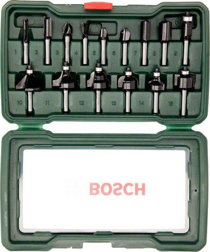 15-częściowy zestaw frezów HM (chwyt 1/4") Bosch 2607019468 - obrazek 1