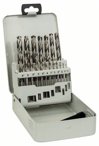 19-elem. zestaw wierteł do metalu HSS-G, DIN 338, 135° w metalowej kasecie, 1–10 mm Bosch 2607018726 - obrazek 1