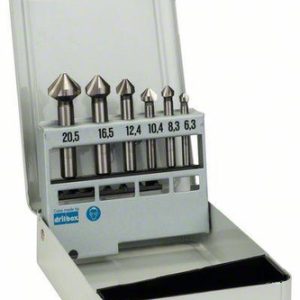 6-częściowy zestaw pogłębiaczy stożkowych 6,3; 8,3; 10,4; 12,4; 16,5; 20,5 mm Bosch 2608597527 6-częściowy zestaw pogłębiaczy stożkowych 6,3; 8,3; 10,4; 12,4; 16,5; 20,5 mm Bosch 2608597527