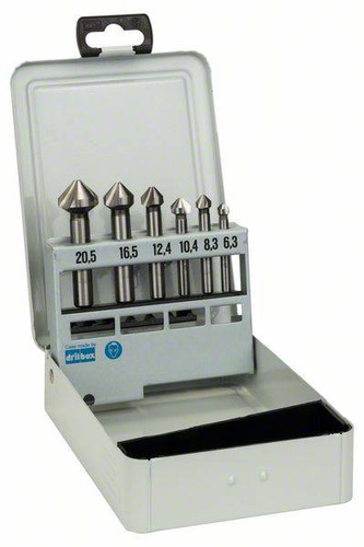 6-częściowy zestaw pogłębiaczy stożkowych 6,3; 8,3; 10,4; 12,4; 16,5; 20,5 mm Bosch 2608597527 - obrazek 1
