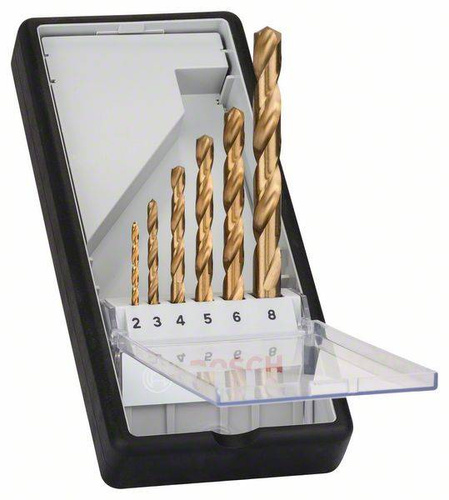6-elem. zestaw wierteł do metalu Robust Line HSS-TiN, 135°, 2–8 mm Bosch 2607010530 - obrazek 1