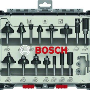 Mieszany zestaw frezów z trzpieniem 1/4″, 15 szt. Bosch 2607017473