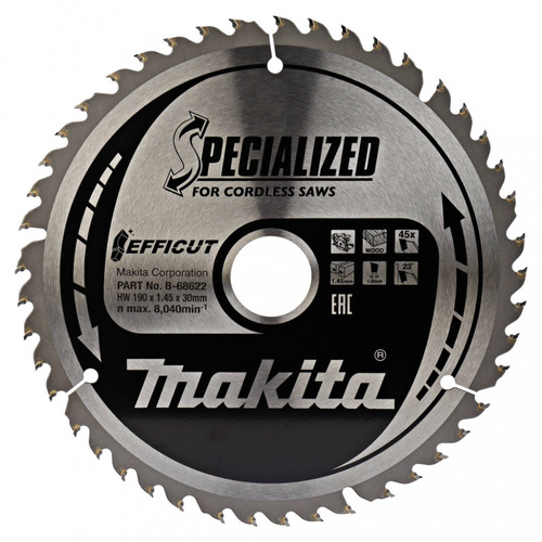 Tarcza tnąca do drewna Makita 190 x 1,45 x 30 mm B-68638 Tarcza tnąca do drewna Makita 190 x 1,45 x 30 mm B-68638
